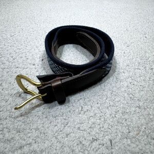 Vineyard Vines‎ Belt Mens 24 Blue Cotton Leather Ribbon Buckle Golf USA Whale